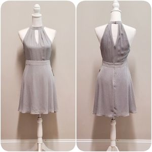 [Express] Polka Dot Halter Fit & Flare Dress